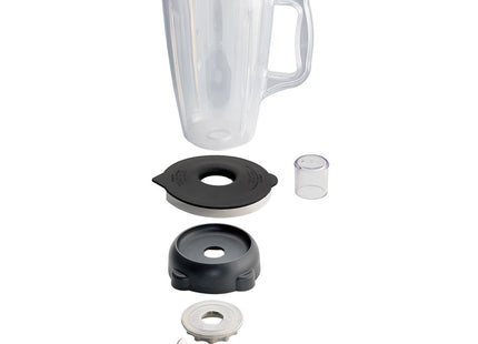 Lexan bowl, round, 2 Liters, with cover and knife (4 blades)