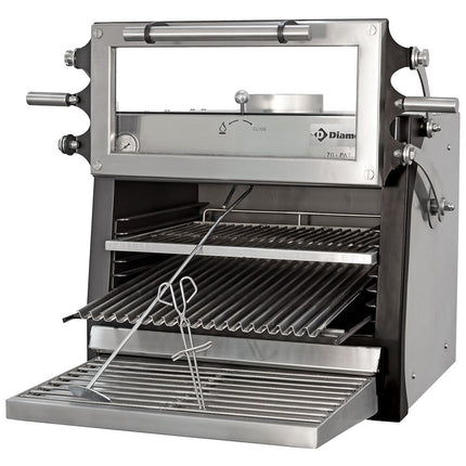 Kulovn-BBQ, GN 1/1 (60 Kg/h)- Løftebar låge/rustfrit stål