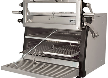 Kolugn-BBQ, GN 1/1 + GN2/4 (75 Kg/h)- Lyftbar Dörr/Rostfritt stål