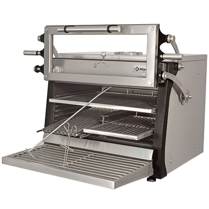 Kulovn-BBQ, GN 1/1 + GN2/4 (75 Kg/h)- Løftebar låge/rustfrit stål