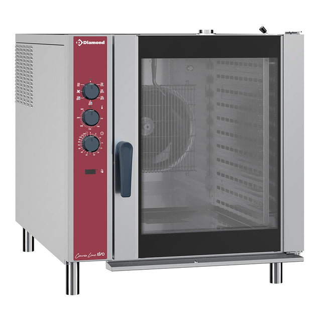 Elektrisk varmluftsugn, 10x GN 2/1, automatisk luftfuktare