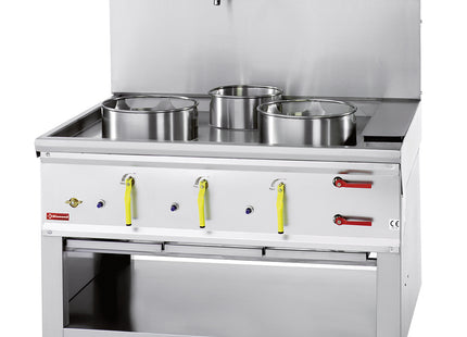 Wok stove 3 burners with water curtain