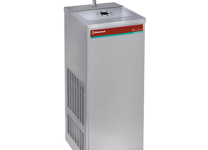 Pedal-operated refrigerated fountain, stainless steel, 35 litres/hour