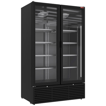 Positive refrigerated display 1142 liters, 2 hinged doors - BLACK