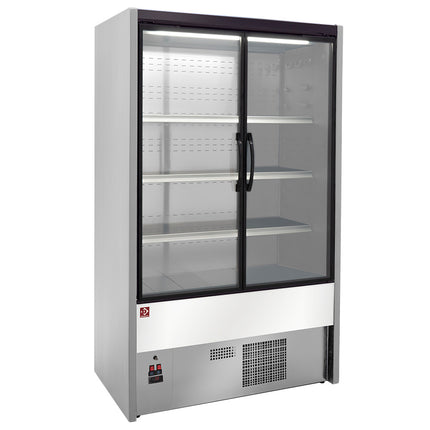 Ventilated refrigerated wall element, swing doors - GREY / WHITE