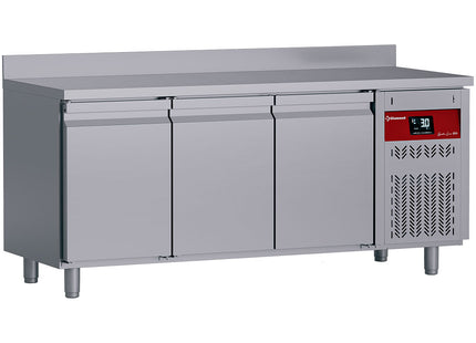 Table réfrigérée murale ventilée, 3 portes GN 1/1, 405 litres