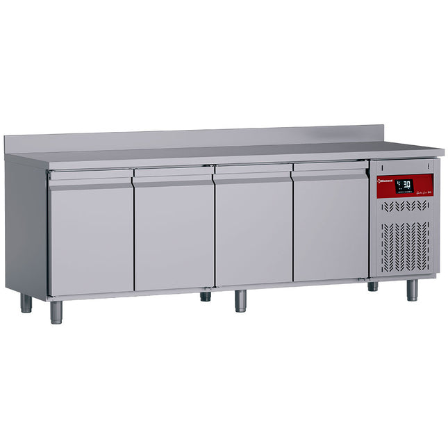 Wall-mounted ventilated refrigerated table, 4 doors GN 1/1, 550 liters