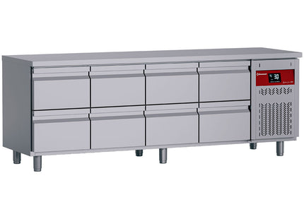 Ventilated refrigerated table, 4 doors GN 1/1, 550 Lit. + Kit of 2 drawers (1/2+1/2 h200mm), for DT../P9H x4