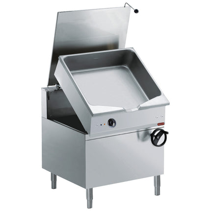 Autom. tumbling electric frying pan, "Duomat" basin 80 L., on cupboardtest