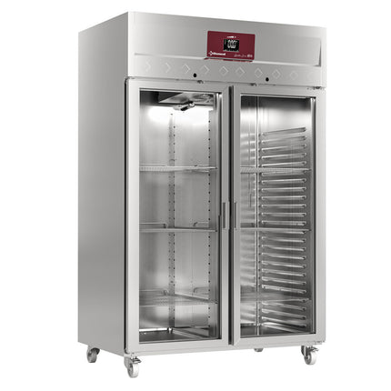 Ventilated freezer 1400 liters, 2 glass doors GN 2/1, on wheels