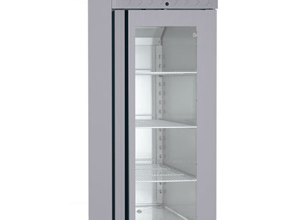 Ventilerad frys 700 liter, 1 glas Dörr GN 2/1, på hjul