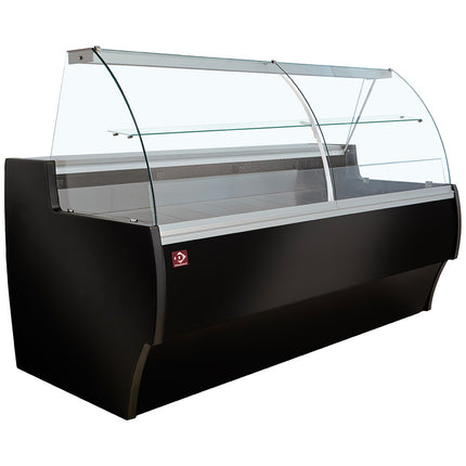 Vitrine réfrigérée vitrine bombée, ventilée, avec réserve - NOIR