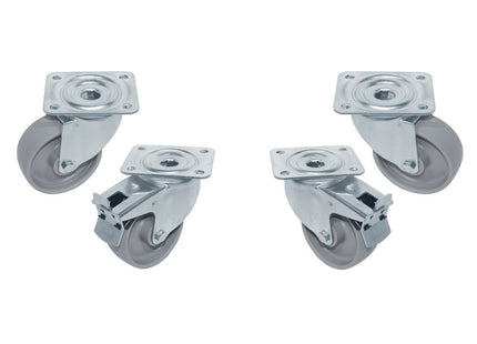 Kit 4 roulettes SST pour tables, pivotantes, 2 avec freins