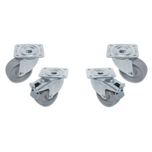 Kit 4 roulettes SST pour tables, pivotantes, 2 avec freins