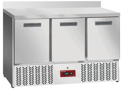 Refrigerated counter 3 doors GN 1/1, with backsplash