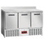 Refrigerated counter 3 doors GN 1/1, with backsplash