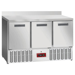 Refrigerated counter 3 doors GN 1/1, with backsplash