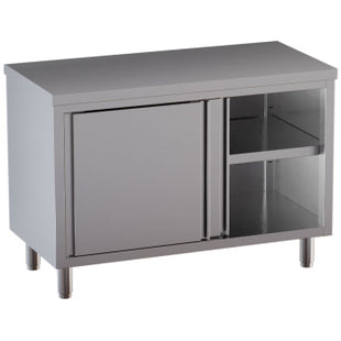 Neutral cabinet table, sliding doors
