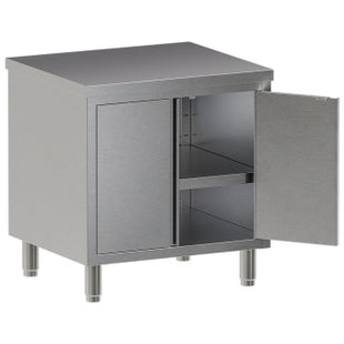 Neutral cabinet table, hinged doors