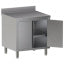 Table on neutral cupboard, hinged doors, with rear backsplash