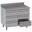 Table on cupboard with 6 drawers, with rear backsplash