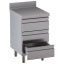 Table on cupboard with 3 drawers, with rear backsplash