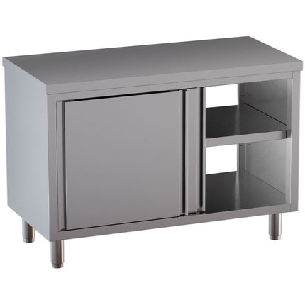 Neutral cabinet table, sliding doors, central pass-through