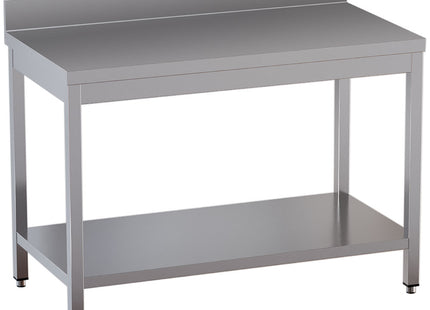 Work table with undershelf + rear edge
