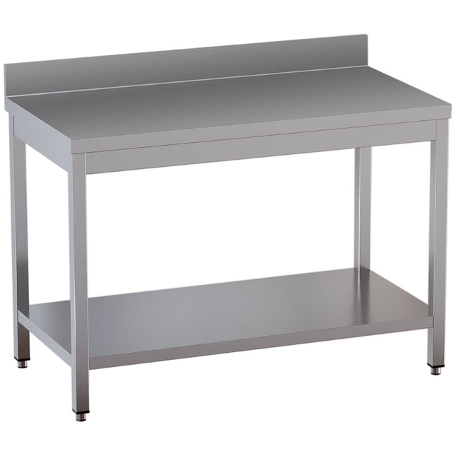 Work table with undershelf + rear edge