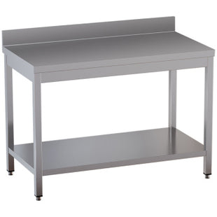 Table de travail avec tablette inférieure + bord arrière