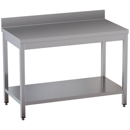 Work table with undershelf + rear edge
