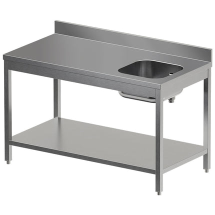 Kockbord med nedre hylla, höger handfat + bakre uppstånd