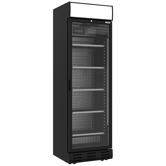 Présentoir ventilé positif 382 litres NOIR avec lightbox