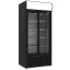 Drink display positive ventilated, 783 liters, 2 sliding doors, with lightbox, BLACK