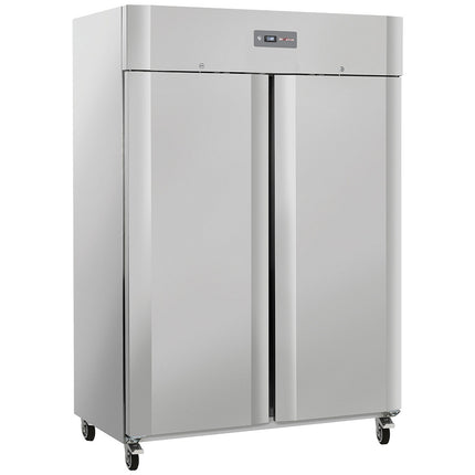 Ventilated freezer cabinet 1200 liters 2 doors GN 2/1, on wheels, 2 with brakes