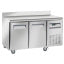 Freezing table, ventilated, 2 doors GN 1/1, with backsplash, on wheels, 2 with brakes