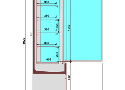 Refrigerated wall element, self-service, swing doors - FULL INOX