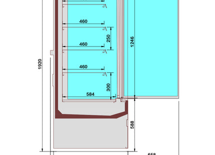 Refrigerated wall element, self-service, swing doors - FULL INOX