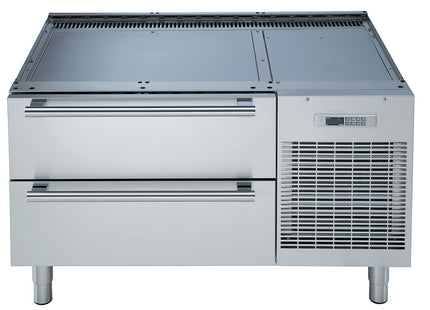 Refrigerated or freezing undercarriage with 2 drawers