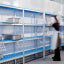 Linear rack in anodised aluminium 4 levels "Modular Rack"