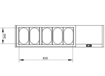 Structure réfrigérée GN 5x1/4 , avec couvercle