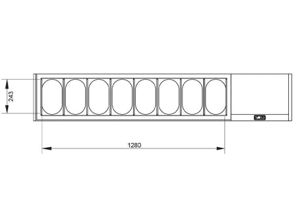 Structure réfrigérée GN 8x1/4, avec couvercle