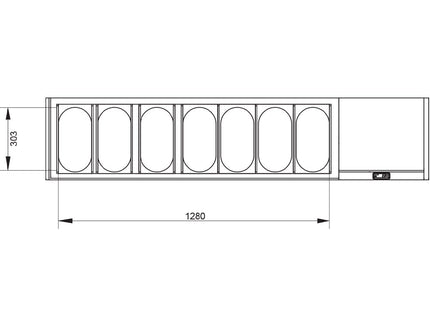 Structure réfrigérée GN 7x1/3, avec couvercle