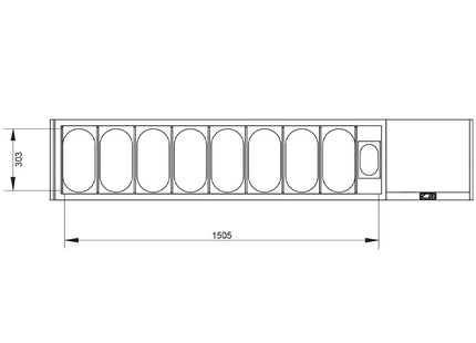 Refrigerated structure GN 8x1/3, 1x1/9, with right glass