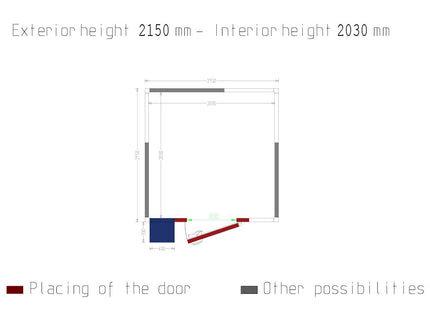 Room ISO 60 with group, int. dim. 2030 x 2030 x h2030mm (8,37m³ )