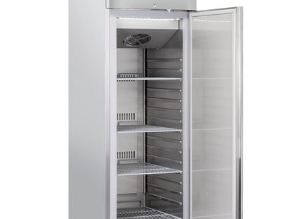 Ventilated fridge 600 liters 1 door GN 2/1, on wheels, 2 with brakes