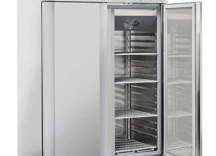 Ventilated fridge 1200 liters 2 doors GN 2/1, on wheels, 2 with brakes