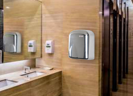 Sèche-mains électrique, acier inoxydable