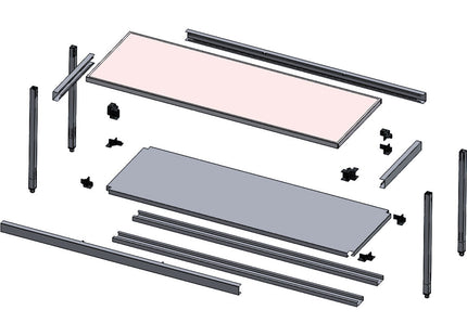 Work table with lower shelf