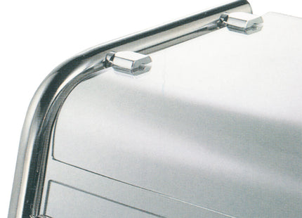 Upper or middle curved shelf superstructure, made of tempered glass